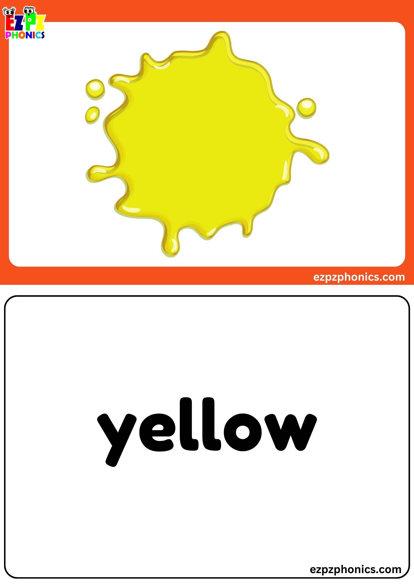 Letter Y Free Kindergarten Phonics Alphabet Letter Sounds Flashcards. Words on the Back.